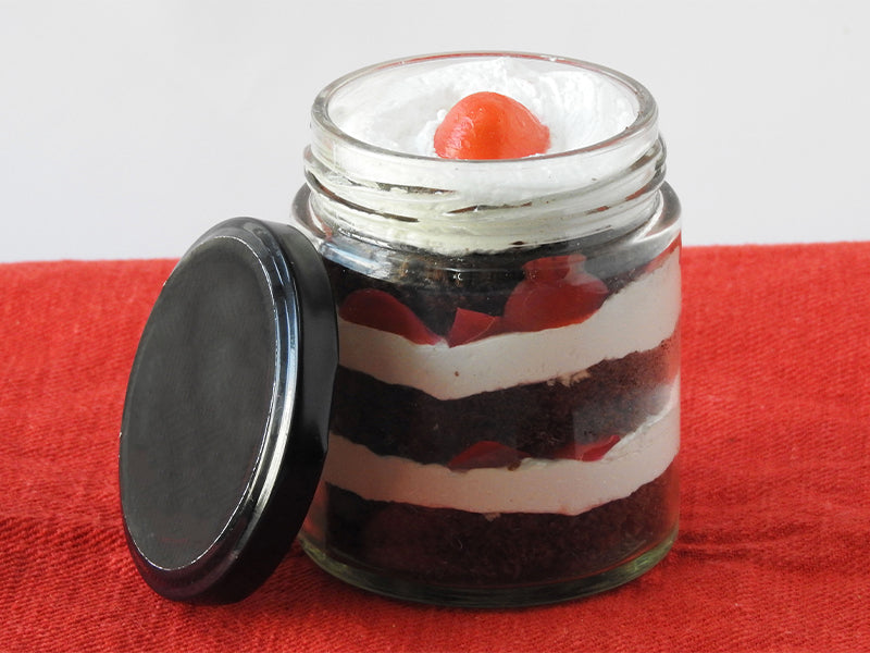 Black Forest Jar Cake Mille Crust Bakery, Trivandrum