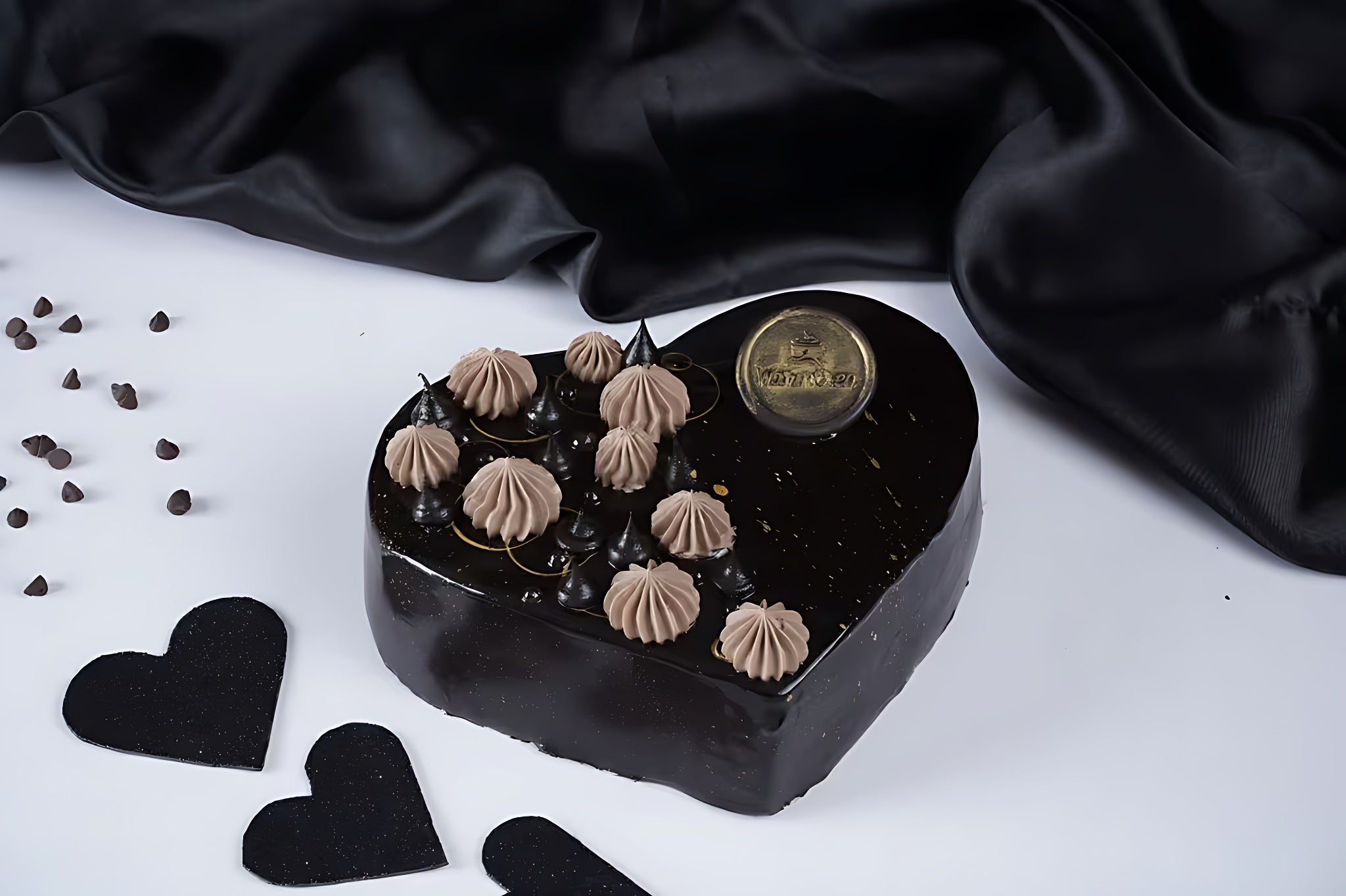 Chocolate truffle heart cake Mille Crust Bakery, Trivandrum